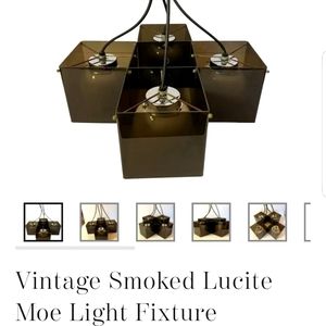 Vintage Smoky Lucite Moe Light Fixture